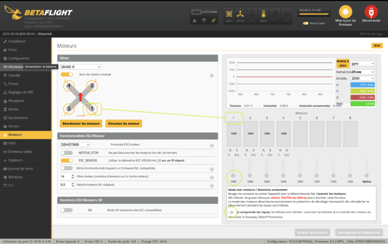 Bethaflight Remapping Moteur